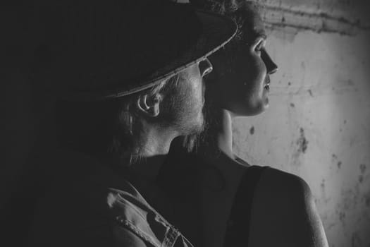 Noir man and girl