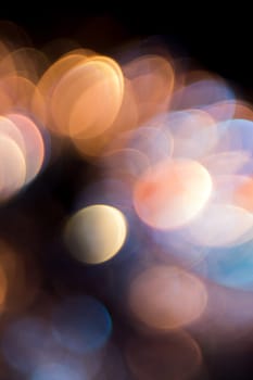 Photo of bokeh lights on black background