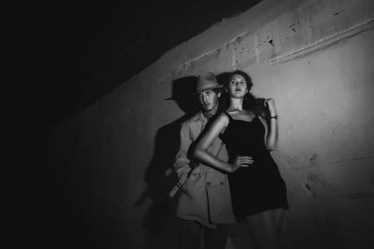 Noir man and girl