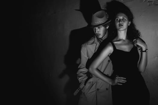 Noir man and girl