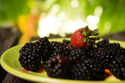blackberries and strawberries