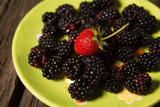 blackberries and strawberries
