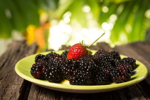 blackberries and strawberries
