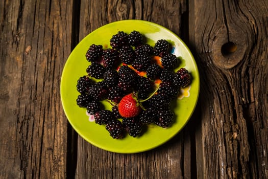 blackberries and strawberries