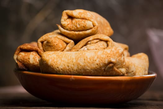 Pancakes with cottage cheese filling