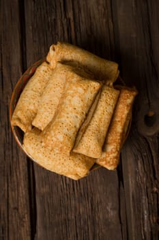 Pancakes with cottage cheese filling