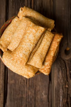 Pancakes with cottage cheese filling