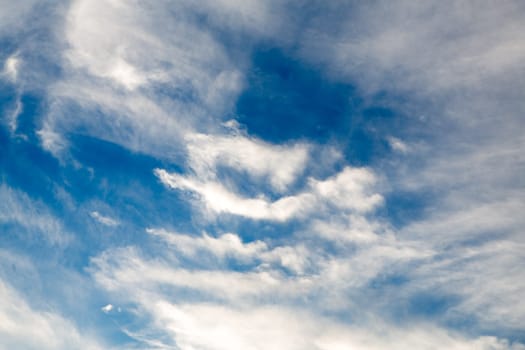 blue sky with clouds closeup