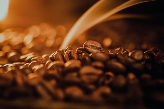 Coffee beans and cinnamon sticks