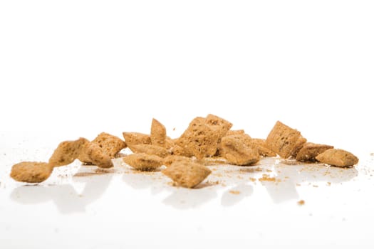 falling cookies on white background