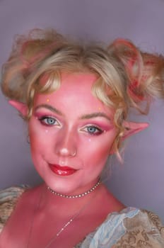 young woman with makeup