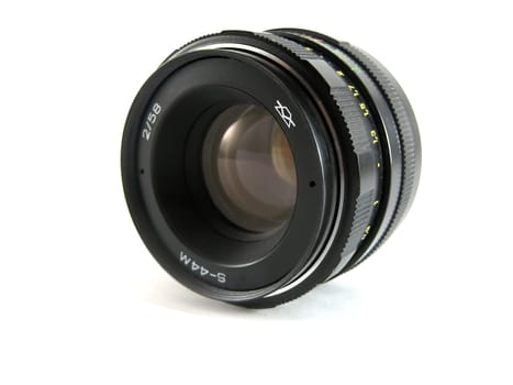 isolated lens on the white background