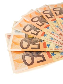 huge amount of fifty euro banknotes