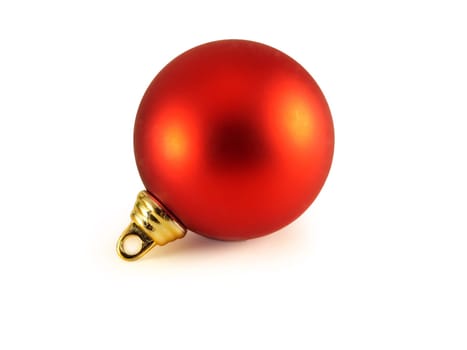 Red christmas ball isolated over white