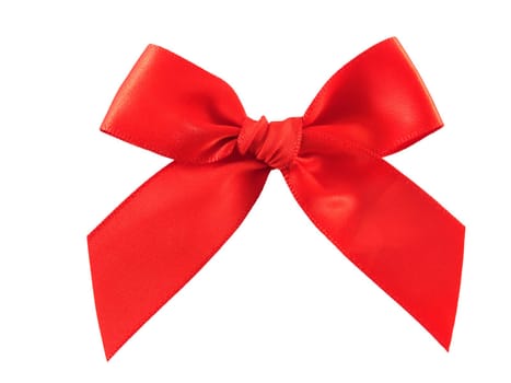 Red gift bow isolated on white background
