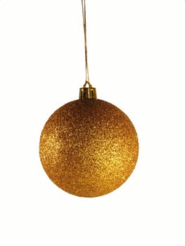 golden christmas ball isolated over white background