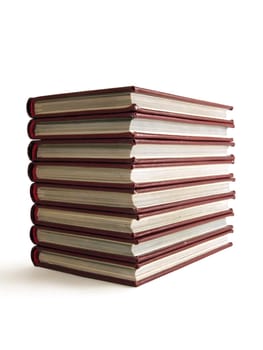 stack of books isolated on white background