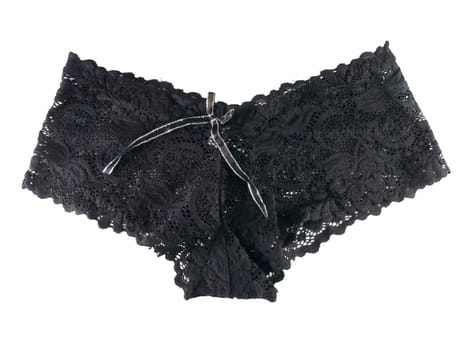 Isolated black panties over white