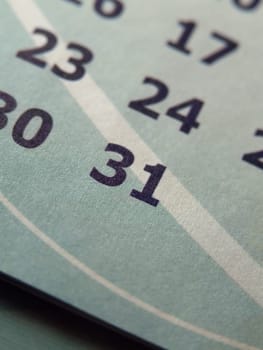 Closeup of calendar page, date 31st