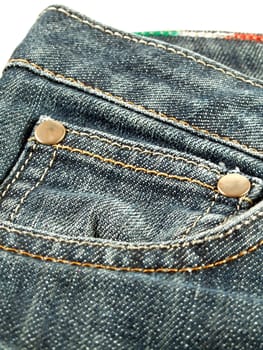 closeup of jeans pocket