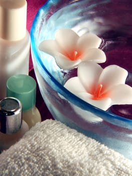 floating aromatherapy candles and bath items