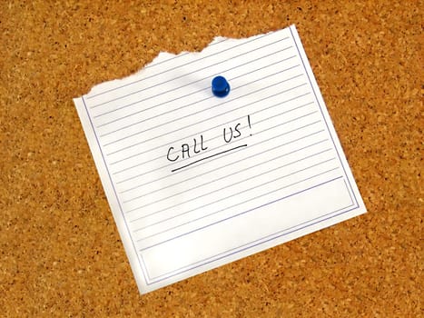 reminder hung on panel with massage call us.