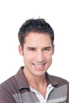 Portrait of  handsome male model. isolated over white background