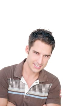 handsome male model. isolated over white background