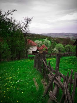 Old fence in a mountain village