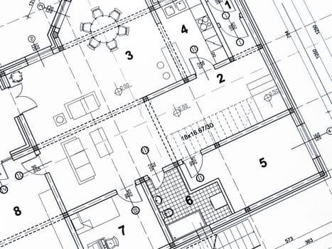 part of architectural project printout
