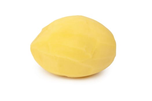 Raw peeled potato isolated on white background. With clipping path