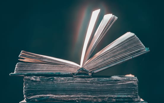 Literature, reading concept: old open book