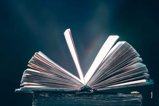 Literature, reading concept: old open book