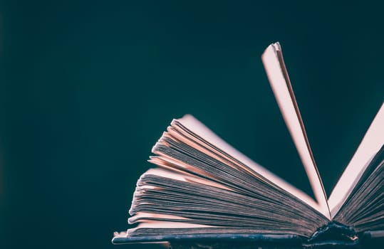 Literature, reading concept: old open book