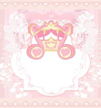 Vintage carriage - pink invitation card