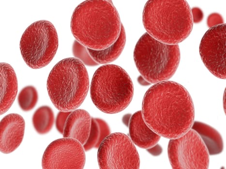 3d visualization of isolated red blood cells flow