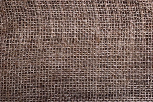 Closeup texture of an old sack material