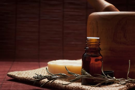 spa and body care composition with aromatheraphy oil and natural soap