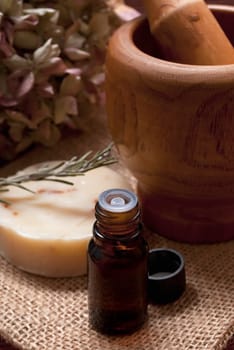 spa and body care composition with aromatherapy oil and natural soap