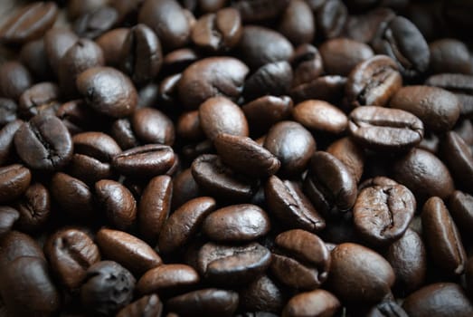 Closeup of coffee beans