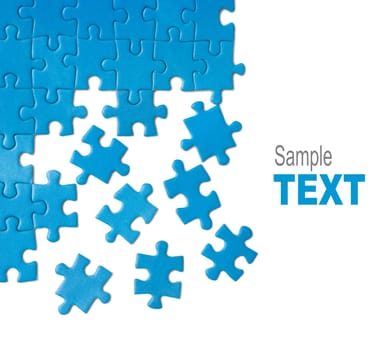 blue puzzle isolated over white background