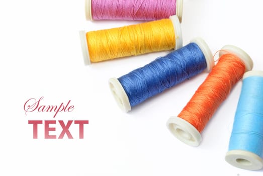 Colorful thread isolated over white