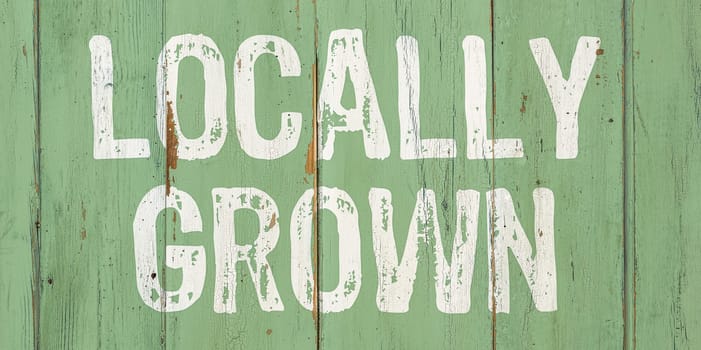 Wooden retro sign - Locally grown