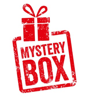 Red stamp with gift icon - Mystery Box