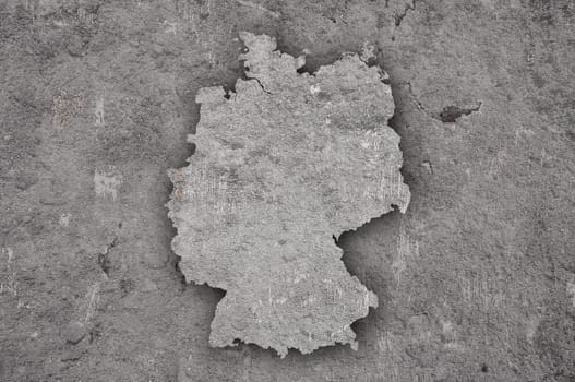Map of Germany on weathered concrete
