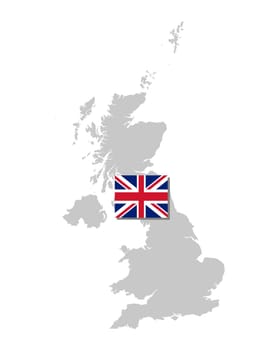 British flag and map