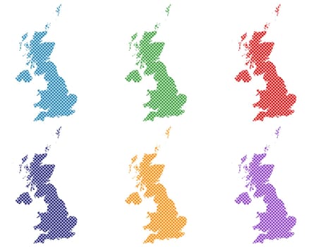 Karten von Grossbritannien auf einfachem Kreuzstich