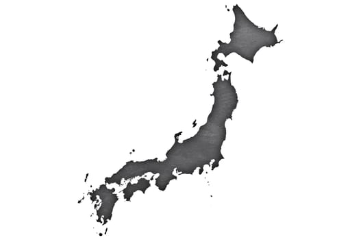 Map of Japan on dark slate