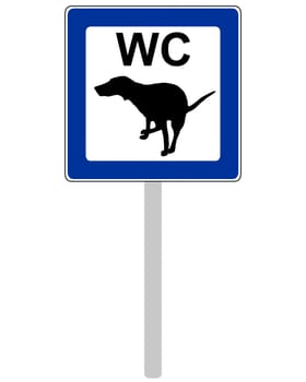 Verkehrszeichen WC für Hunde