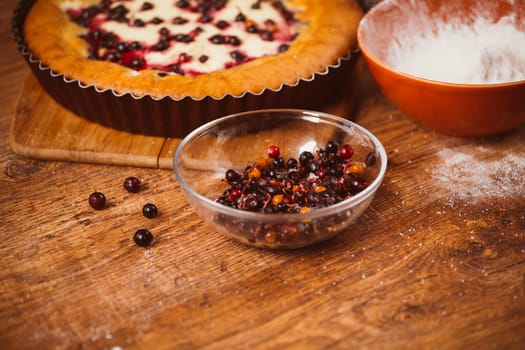 Red and black currant cake